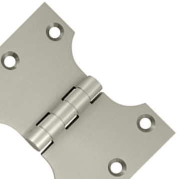 DELTANA 3 Inch x 4 Inch Solid Brass Parliament Hinge (Brushed Nickel Finish)