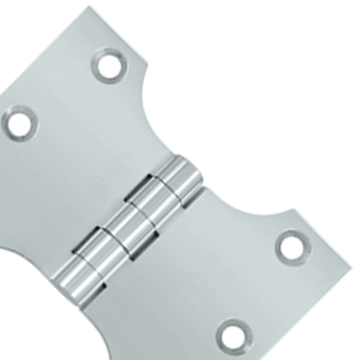 DELTANA 3 Inch x 4 Inch Solid Brass Parliament Hinge (Chrome Finish)