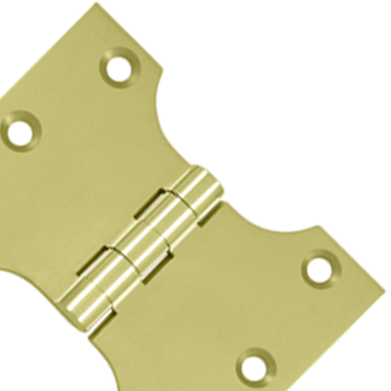 3 Inch x 4 Inch Solid Brass Parliament Hinge (Polished Brass Finish) DELTANA