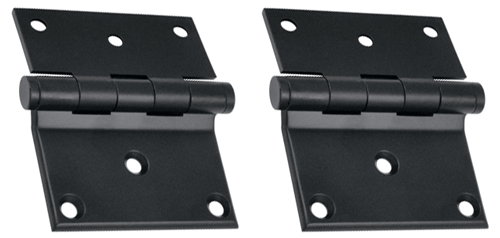 3 x 3 1/2 Inch Solid Brass Half Surface Hinge (Paint Black Finish)