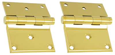 3 x 3 1/2 Inch Solid Brass Half Surface Hinge (PVD Finish)
