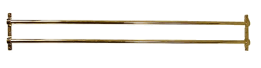 36 Inch Solid Brass Double Push Bar (Polished Brass Finish)