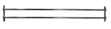 36 Inch Solid Brass Double Push Bar (Polished Chrome Finish)
