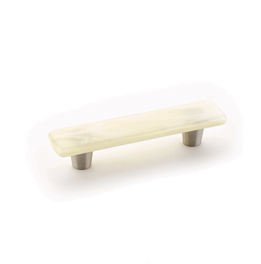 4 1/2 Inch (3 Inch c-c) Ice Ivory Silk Pull (Stainless Steel Finish)