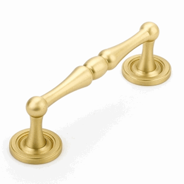 SCHAUB 4 1/2 Inch (4 Inch c-c) Atherton Plain Pull (Satin Brass Finish)