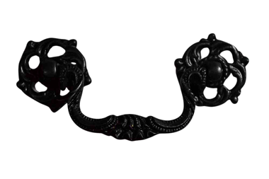4 1/2 Inch Beaded Victorian Bail Pull with Leaf Mount (Oil Rubbed Bronze)