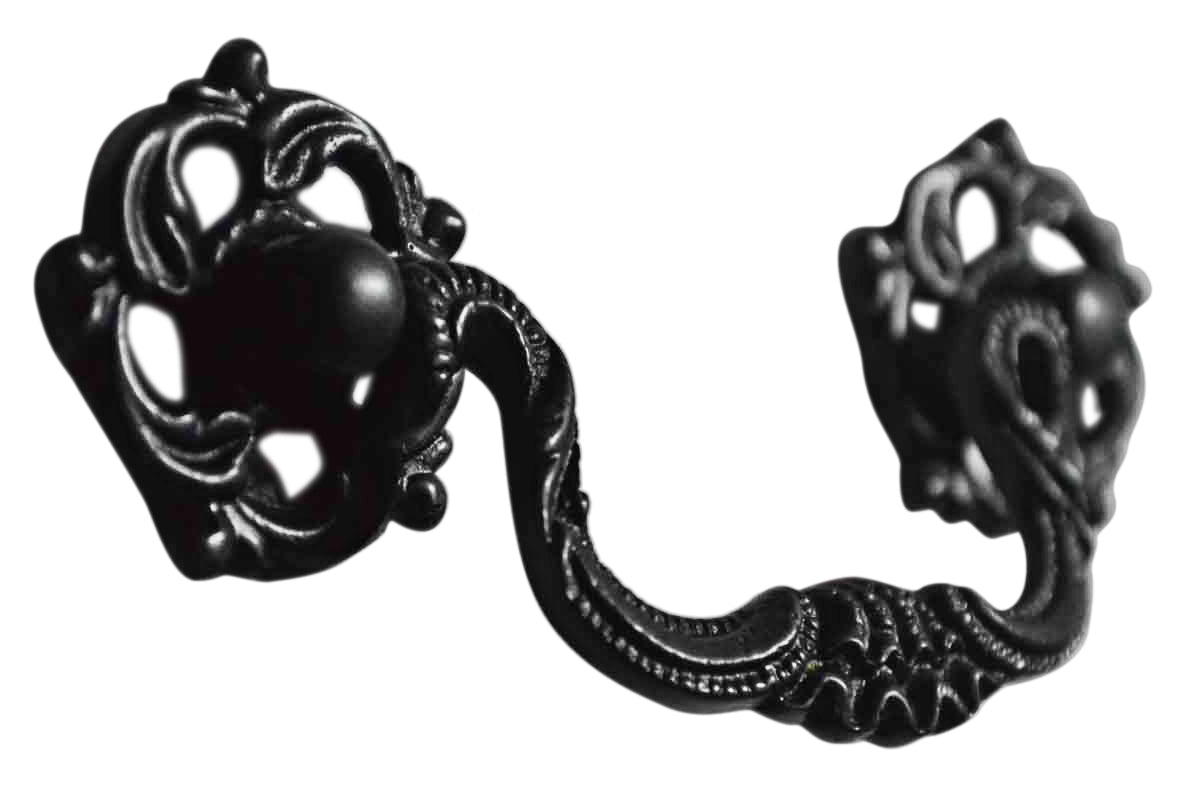 4 1/2 Inch Beaded Victorian Bail Pull with Leaf Mount (Oil Rubbed Bronze)