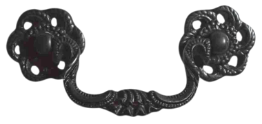 4 1/2 Inch Beaded Victorian Bail Pull with Roped Floral Mount (Oil Rubbed Bronze)