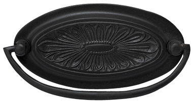4 1/2 Inch Solid Brass Oval Drop Style Pull  (Oil Rubbed Bronze Finish)