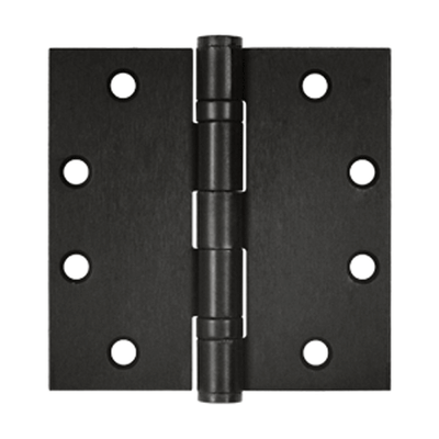 4 1/2 Inch x 4 1/2 Inch Double Ball Bearing Steel Hinge (Square Corner, Oil Rubbed Bronze Finish)