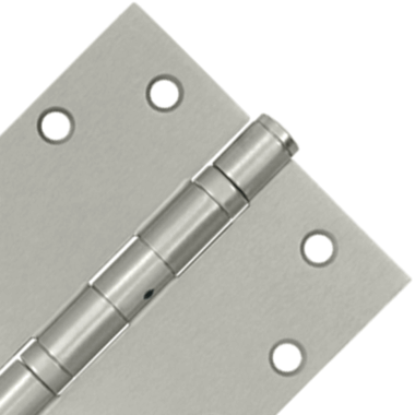 4 1/2 Inch x 4 1/2 Inch Non-Removable Pin Steel Hinge (Square Corner, Brushed Nickel Finish)