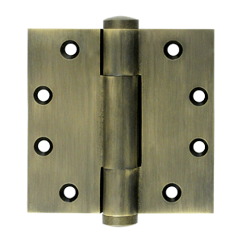 4 1/2 Inch X 4 1/2 Inch Solid Brass Hinge Interchangeable Finials (Antique Brass Finish)