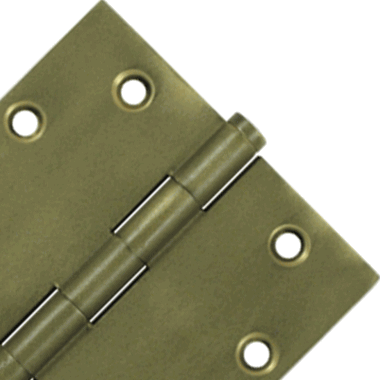 4 1/2 Inch X 4 1/2 Inch Solid Brass Hinge Interchangeable Finials (Square Corner, Bronze Medium Finish)