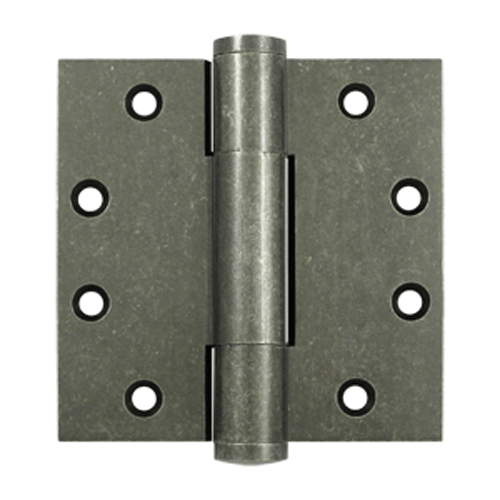 4 1/2 Inch X 4 1/2 Inch Solid Brass Hinge Interchangeable Finials (White Bronze Medium Finish) DELTANA