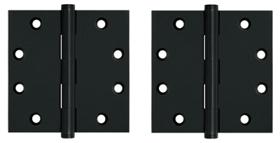 4 1/2 Inch X 4 1/2 Inch Solid Brass Square Hinge Interchangeable Finials (Paint Black Finish)