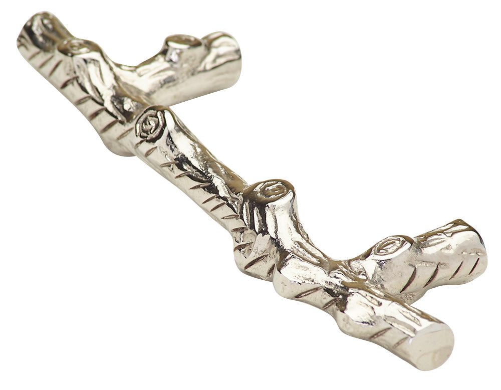 4 1/2 Solid Brass Inch Tree Branch Pull (Polished Chrome Finish)