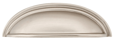 4 1/4 Inch (3 Inch c-c) Solid Brass Cup Pull (Brushed Nickel Finish)