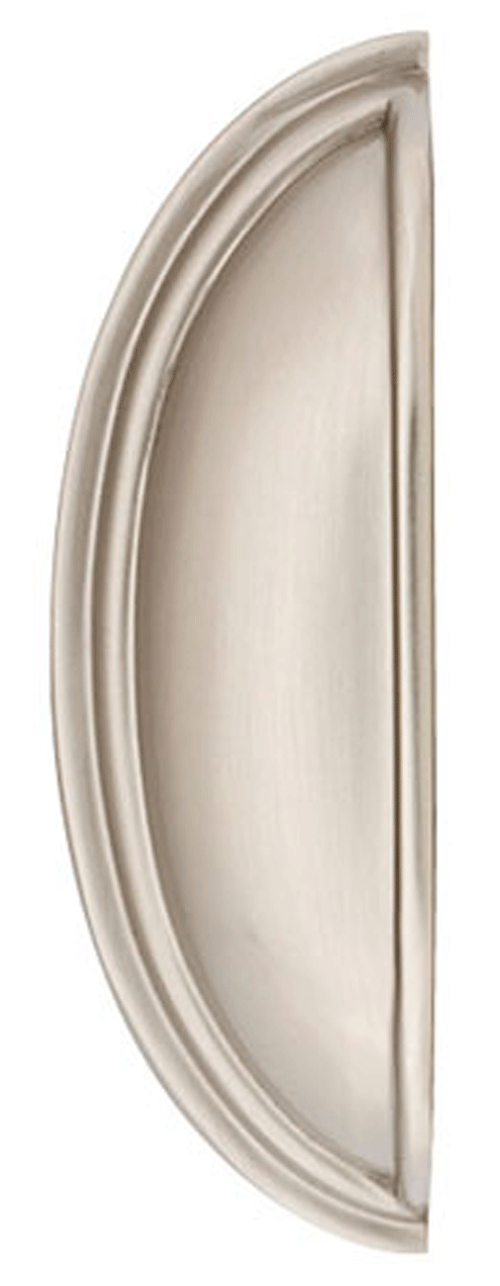 4 1/4 Inch (3 Inch c-c) Solid Brass Cup Pull (Brushed Nickel Finish)