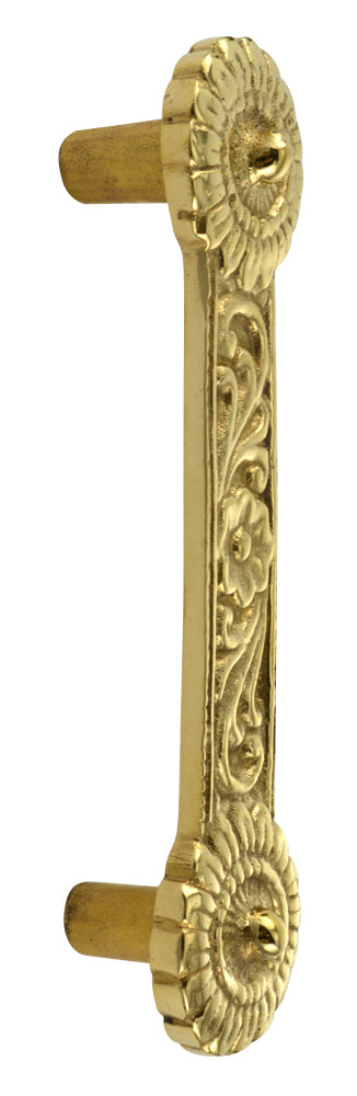 4 1/4 Inch Overall (3 3/8 Inch c-c) Solid Brass Unique Circle Pull Handle (Polished Brass Finish)