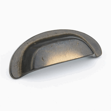 4 1/8 Inch (3 1/2 Inch c-c) Mountain Cup Pull (Antique Bronze Finish)