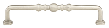 4 1/8 Inch (3 1/2 Inch c-c) Solid Brass Spindle Pull (Brushed Nickel Finish)
