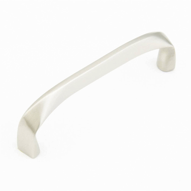 SCHAUB 4 3/16 Inch (4 Inch c-c) Italian Contemporary Pull (Brushed Nickel Finish)