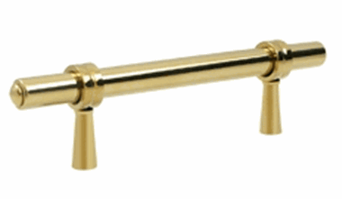 4 3/4 Inch Deltana Solid Brass Adjustable Pull (PVD Lifetime Polished Brass Finish)