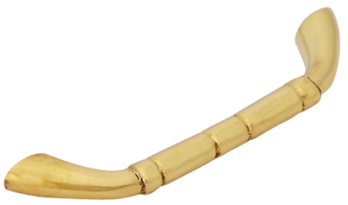 4 3/4 Inch Overall (4 Inch c-c) Solid Brass Traditional Pull (Lacquered Brass Finish)