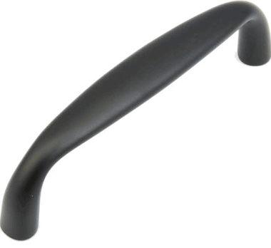 4 3/8 Inch (4 Inch c-c) Traditional Designs Cabinet Pull (Matte Black Finish)