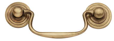 4 3/8 Inch Solid Brass Cabinet Pull (Antique Brass Finish)