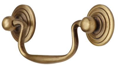 4 3/8 Inch Solid Brass Cabinet Pull (Antique Brass Finish)
