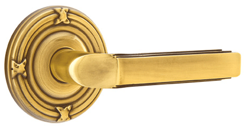 Solid Brass Milano Lever With Ribbon & Reed Rosette