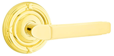 Solid Brass Milano Lever With Ribbon & Reed Rosette