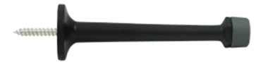 4 Inch Solid Brass Baseboard Door Bumper (Flat Black Finish)