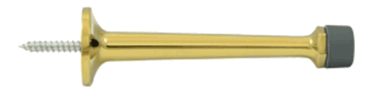 4 Inch Solid Brass Baseboard Door Bumper (Polished Brass)