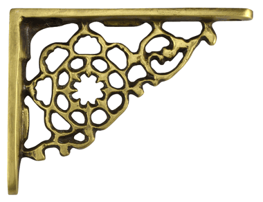 4 Inch Solid Brass Star Shape Shelf Bracket (Antique Brass)