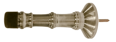 3 Inch Traditional Solid Brass Door Stop (Brushed Nickel Finish)