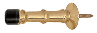 3 Inch Traditional Solid Brass Door Stop (Polished Brass Finish)