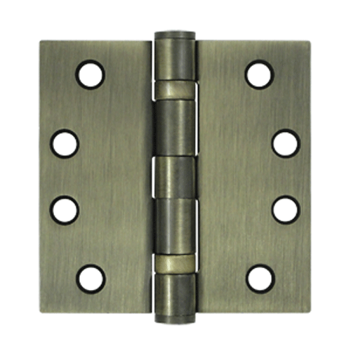 DELTANA 4 Inch x 4 Inch Ball Bearing Steel Hinge (Antique Brass Finish)