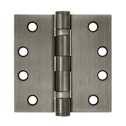 DELTANA 4 Inch x 4 Inch Ball Bearing Steel Hinge (Antique Nickel Finish)