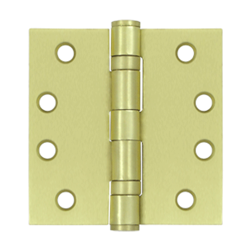 DELTANA 4 Inch x 4 Inch Ball Bearing Steel Hinge (Brushed Brass Finish)