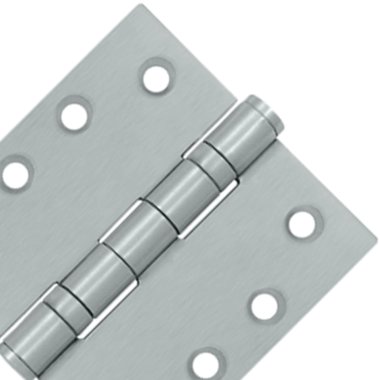 DELTANA 4 Inch x 4 Inch Ball Bearing Steel Hinge (Brushed Chrome Finish)