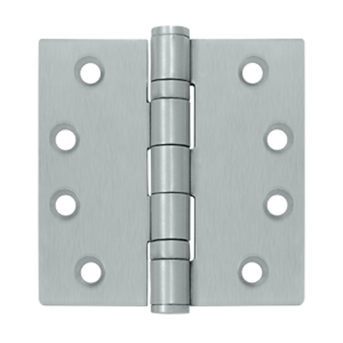 DELTANA 4 Inch x 4 Inch Ball Bearing Steel Hinge (Brushed Chrome Finish)