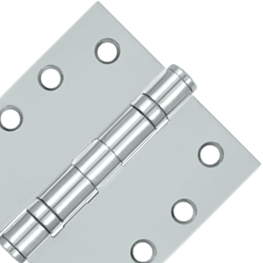 DELTANA 4 Inch x 4 Inch Ball Bearing Steel Hinge (Chrome Finish)