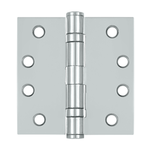 DELTANA 4 Inch x 4 Inch Ball Bearing Steel Hinge (Chrome Finish)