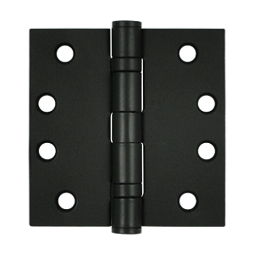 DELTANA 4 Inch x 4 Inch Ball Bearing Steel Hinge (Paint Black Finish)