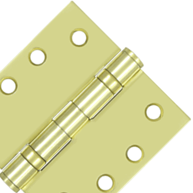 DELTANA 4 Inch x 4 Inch Ball Bearing Steel Hinge (Polished Brass Finish)