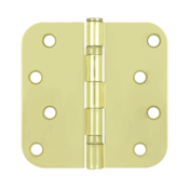 DELTANA 4 Inch x 4 Inch Ball Bearing Steel Hinge (Polished Brass Finish)