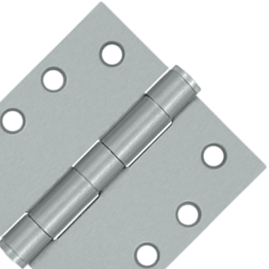 DELTANA 4 Inch x 4 Inch Heavy Duty Steel Hinge (Brushed Chrome Finish)