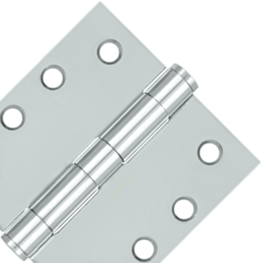 DELTANA 4 Inch x 4 Inch Heavy Duty Steel Hinge (Chrome Finish)